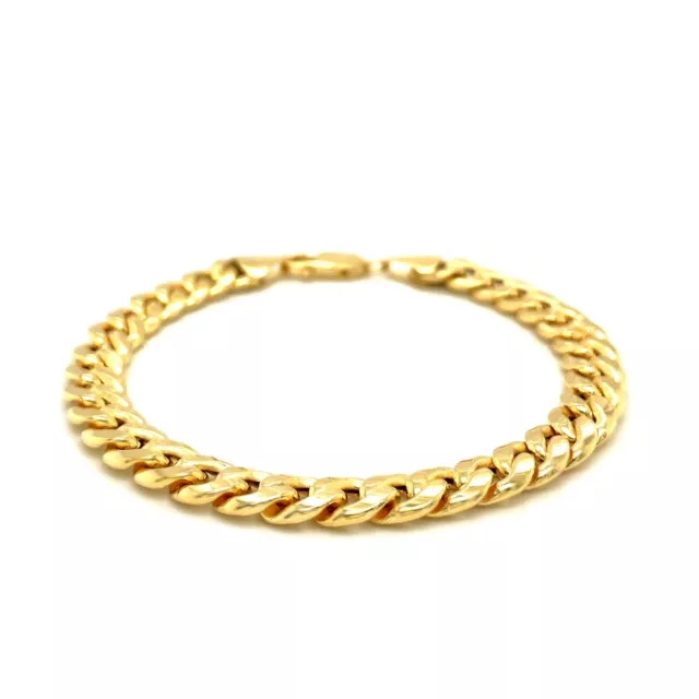 14K YELLOW GOLD Miami Cuban Semi Solid Bracelet (8.00 mm) $2,134.99 ...