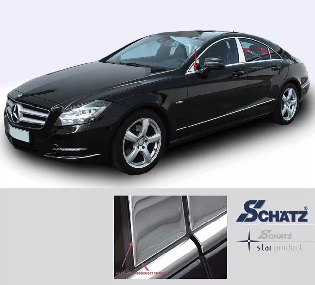 Schätz ® Mercedes CLS C218 seit 01/2011, Edelstahl Säulenverkleidung Chrom