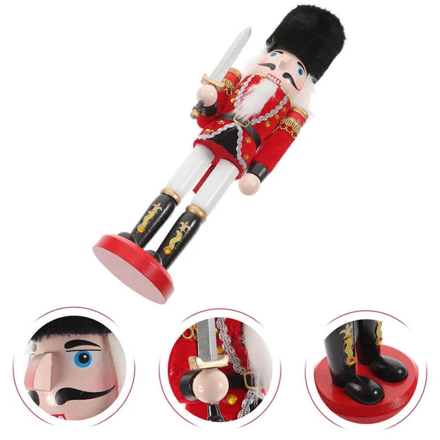 Casse-noisette Soldat En Bois Patriotique - Drapeau Américain - Décoration De Noël - 25 Cm - Figurine Pour Sapin, Table
