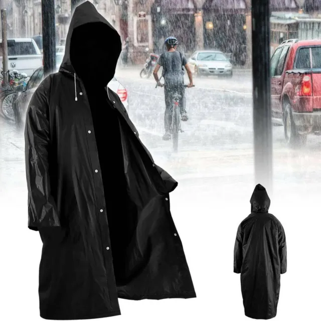 2 x Waterproof Raincoat Poncho Reusable Plastic Adult Camping Festival Rain Coat 3