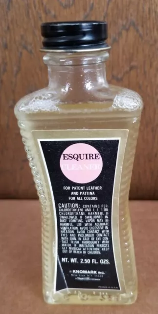 Vintage bottle  1971 Esquire Cleaner For Patent Leather -full