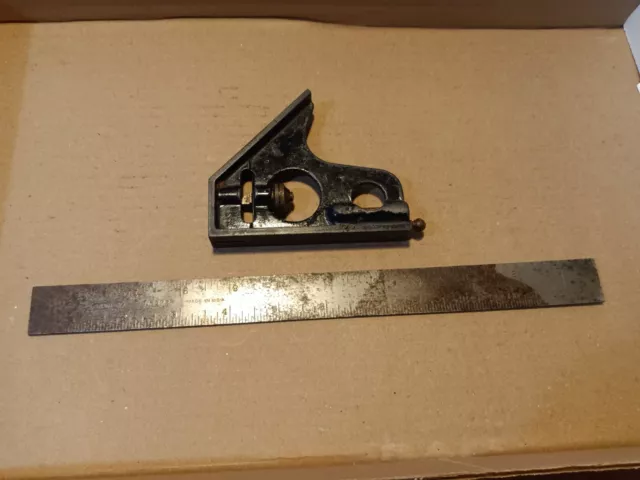 Vintage Stanley No. 122 Adjustable Combination Square Made in USA