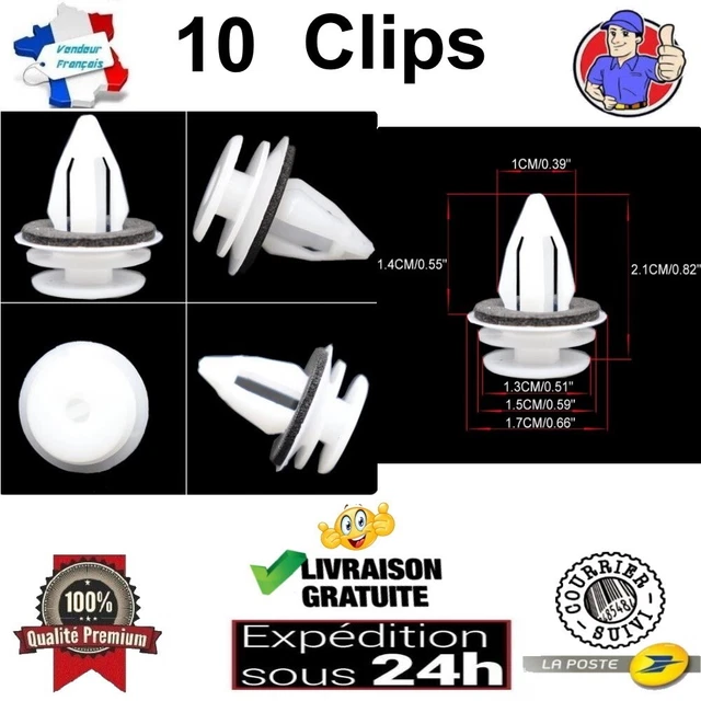 Lot De 10 Clips De Garniture Pour BMW Série 5 E60 E61 - Blanc - Neufs