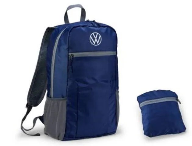 Original VW Rucksack blau faltbar mit VW Logo wasserabweisend NEU