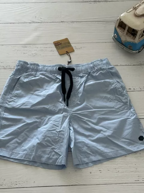 Rrp$40 Bauhaus Boys Size 14 Light Blue Beach Swimwear Board Shorts