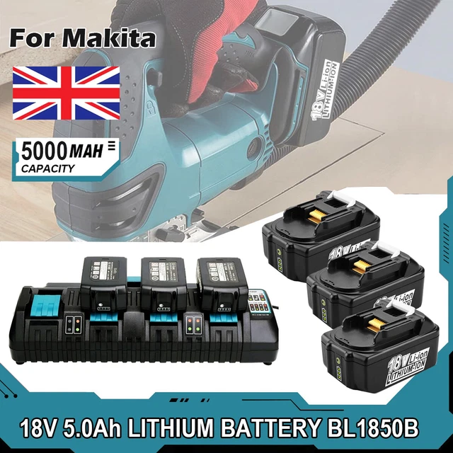 for Makita 2x BL1850 Akku 18V 5Ah BL1840B BL1840 BL1830B & Ladegerät DC18RD LXT