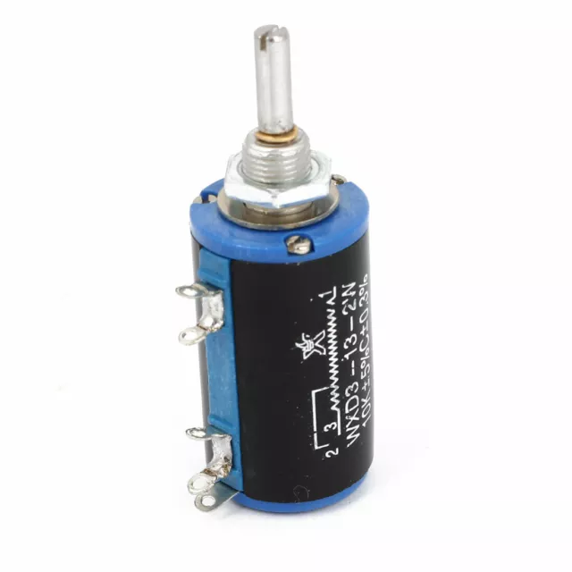 WXD3-13 10K ohm 2W 4mm Shaft Dia 10 Turn Rotary Wire Wound Potentiometer