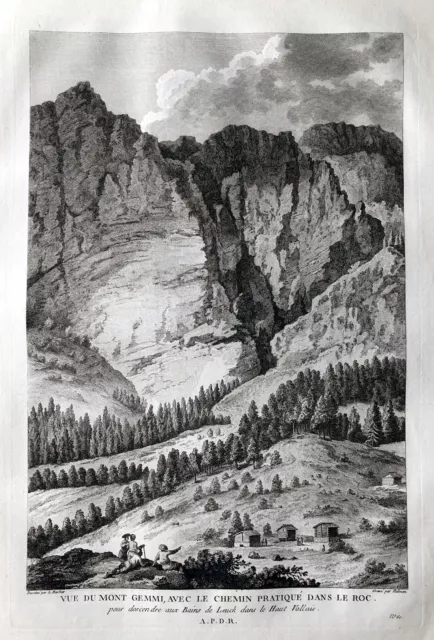 Gemmipass Gemmi Berner Alpen Leukerbad Kupferstich gravure Zurlauben
