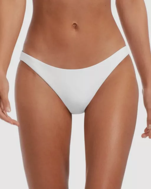 $95 Vitamin A Swimwear Women's White Luciana Hipster Bikini Bottoms Size DD/14
