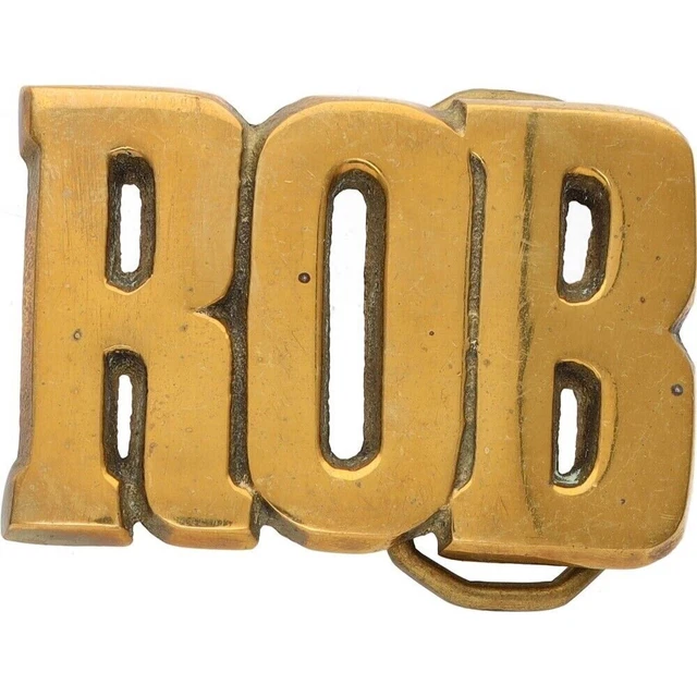 Ottone Rob Robbie Robert Nome Vecchia Scuola Hippie Retro 1970s Vintage Cintura