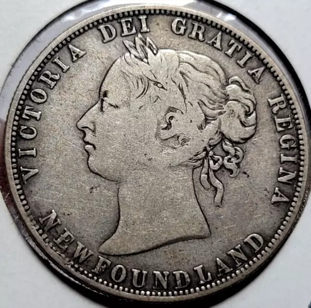 1881 Newfoundland 50 Cents .925 Silver Coin - Victoria - KM #6