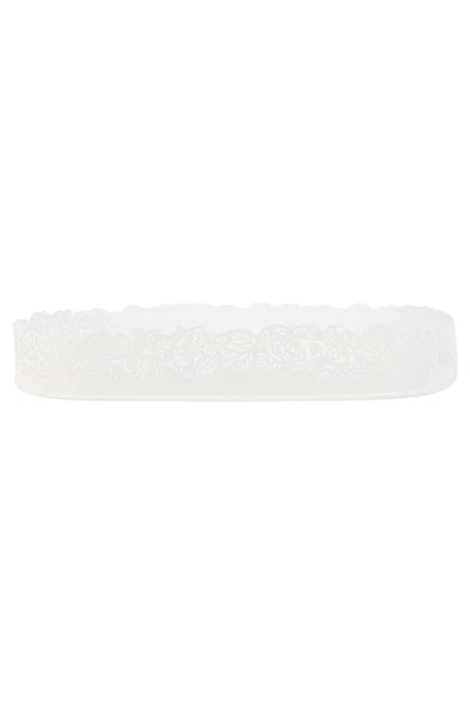Bandeja para servir IKEA blanca metal patrón de avance de hojas