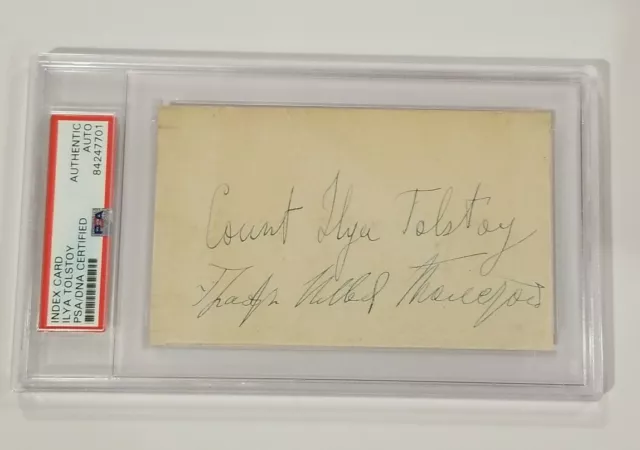 Rare Count Ilya Tolstoy (son of Leo) Signed PSA DNA Autograph Auto Cut Index