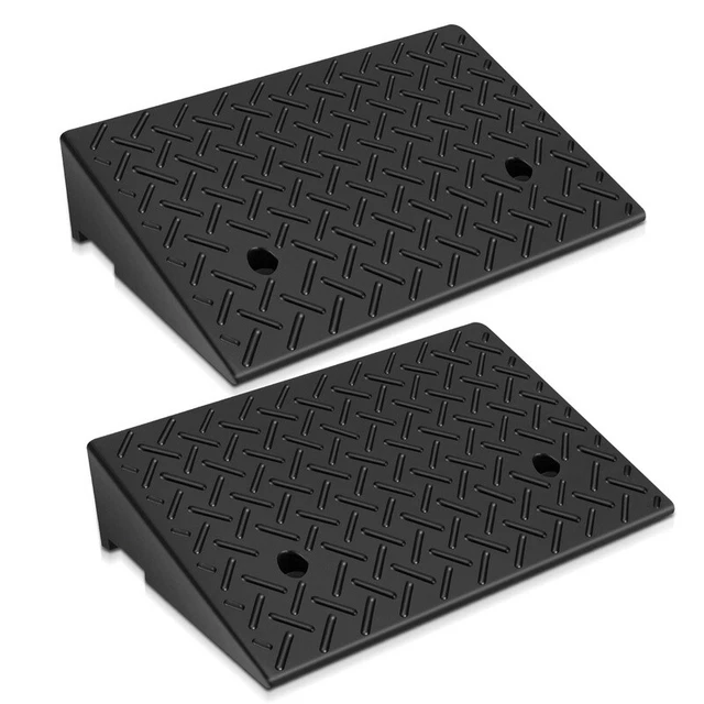 CNCYEAH 2er-Set Auffahrrampen Aus Kunststoff – Bis 2,5t Pro Rampe, Rutschfest, Für Bordsteine & Garagen (90x33x22cm)