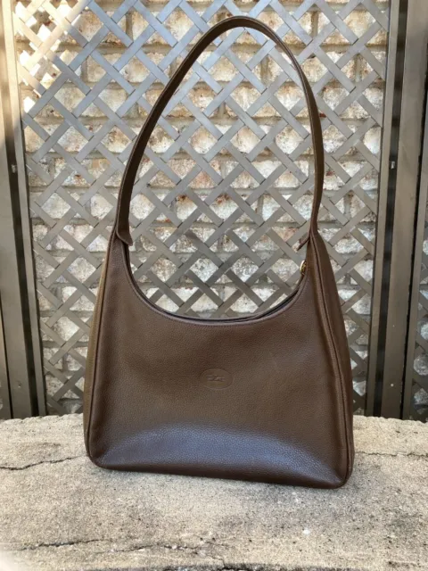 Longchamp Hobo Leather shoulder bag purchased in Paris, Choc Brown. VG cond.