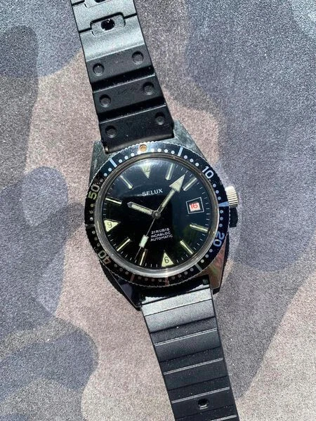 Montre Peugeot Skin Diver Vintage Années 70 - Plongée, Mécanique Manuelle, état Très Bon