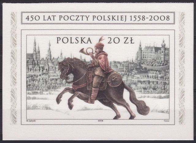 Poland 2008 - 450th Anniversary of Polish Post - Fi bl 213 MNH**
