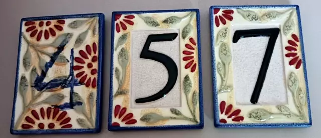Lot: 3 /2/Or 1 Floral Home Address Tile/S All For $9.95  Or 2 X $8.95 Or 1 X $7