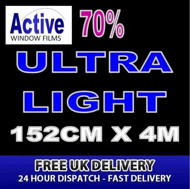 152cm x 4m - 70% Tint Ultra Light Car Window Tint Film Roll - Pro Quality Silver