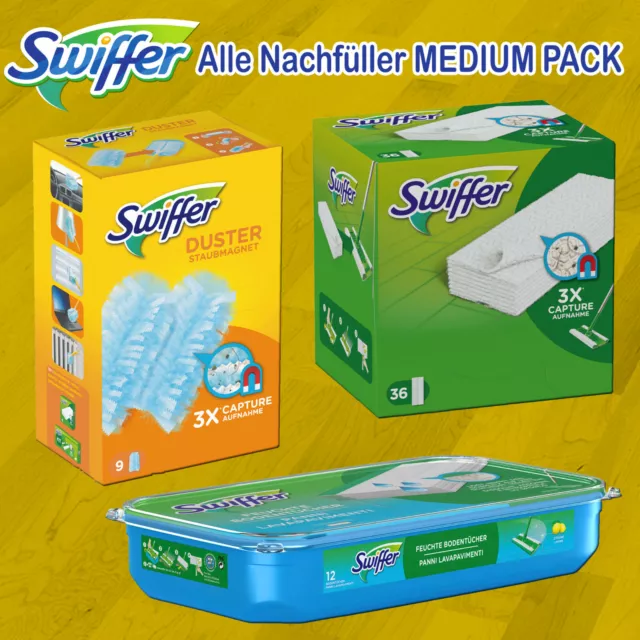 Swiffer SET 1x 9er Staubmagnet 1 x 12 WET Citrone 1 x 36 Bodentücher trocken