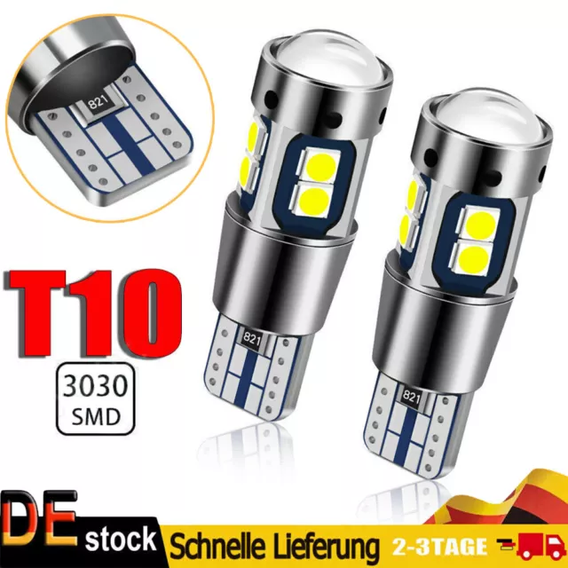 2X T10 LED Lampe Weiß W 5W 12V SMD CANBUS Standlicht Innenraum Glassockel Licht