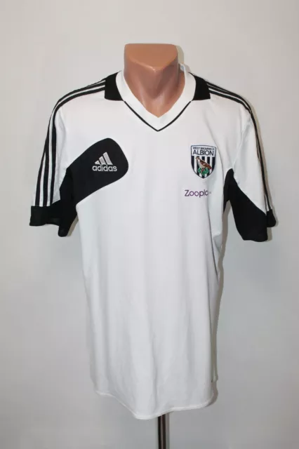 West Bromwich Albion Football Shirt Jersey 2011 Training Adidas Size L White Men