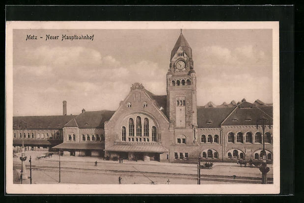 CPA Metz, vue de nouveau la gare pincipale 1918