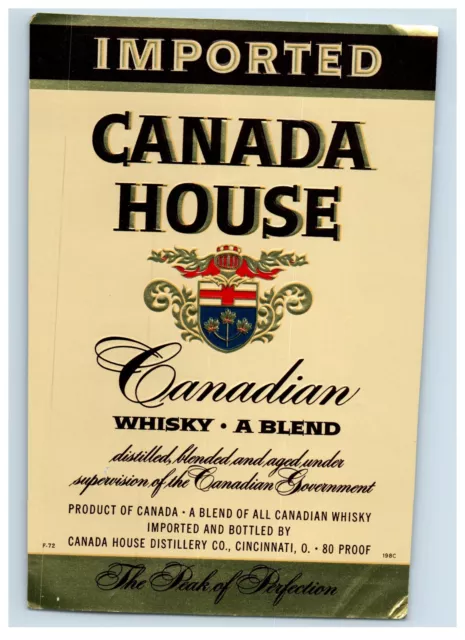 1950's-70's Canada House Canadian Whiskey Liqour Label Original S55E