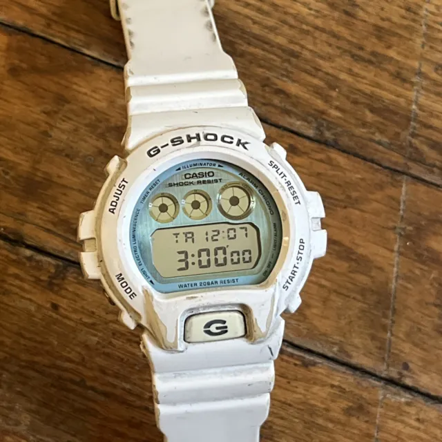 CASIO G-Shock DW-6900FS (1289) White Men's Watch NEW BATTERY!
