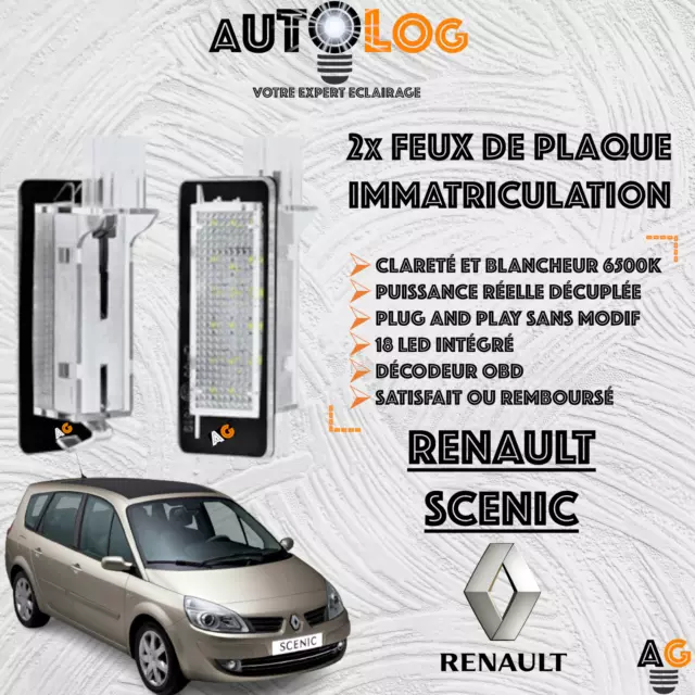 ✳️ 2x Feux de plaque d'immatriculation LED RENAULT SCENIC ✳️Anti-Erreur OBD✳️