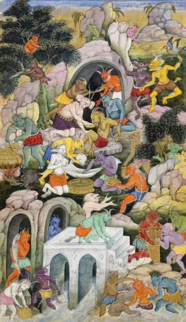 Indian Art : "Demons in a Wild Landscape" (c.1600) — Giclee Fine Art Print