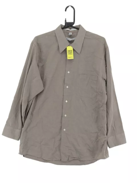 VINTAGE GEOFFREY BEENE Men's Shirt Chest: 44 in Grey Cotton with ...