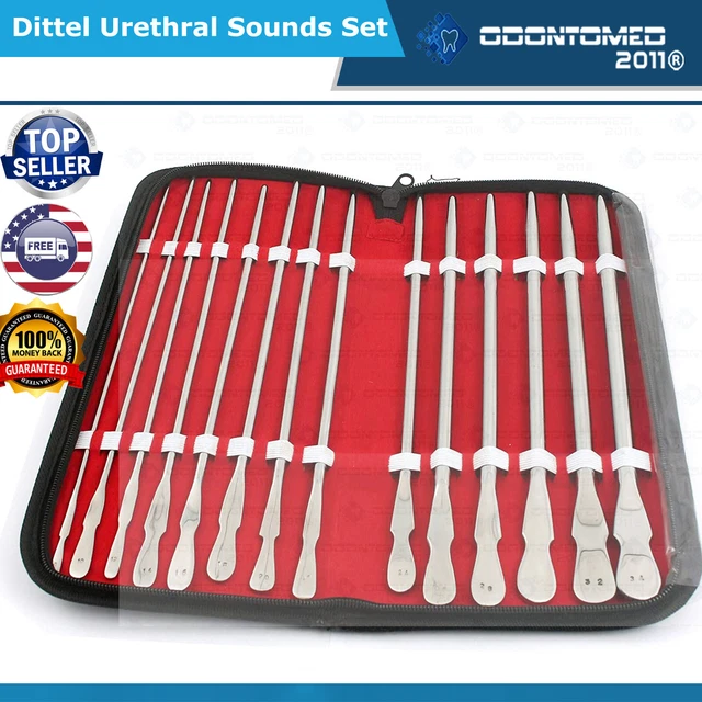 14 PCS Dittel urethral sound obstructions Gynecology Surgical Stainless steel