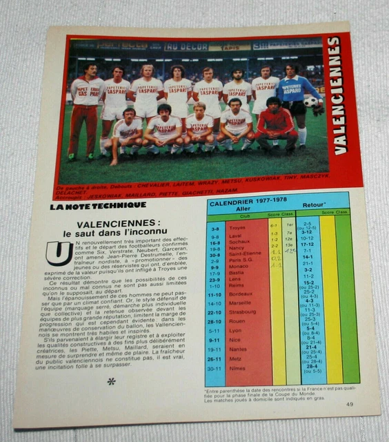 N°364 PATRICK JESKOWIAK US VALENCIENNES ANZIN USVA PANINI FOOTBALL 77 1976-1977