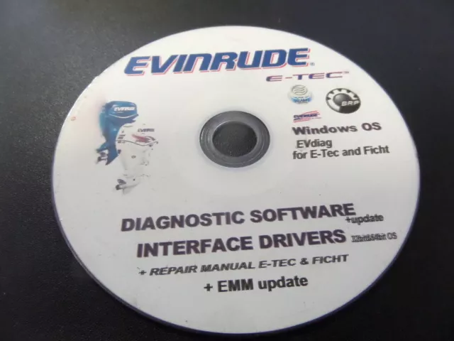 Logiciel De Diagnostic Evinrude Avec Câblage Pour Tous Les Hors-Bord E-Tec...