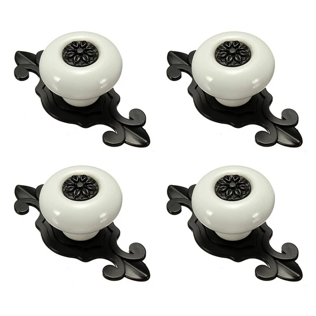 4X Vintage Ceramic Door Knobs Drawer Cabinet Cupboard Wardrobe Pull Handle ed