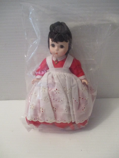 MADAME ALEXANDER 8" DOLL LITTLE WOMEN JO Red Dress with white apron