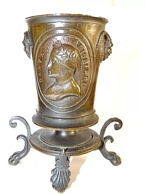 Petit vase en bronze Dante Alighieri XIXème S