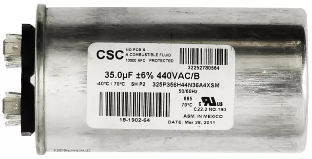 Scotsman Ice Machine 18-1902-64 Run Capacitor