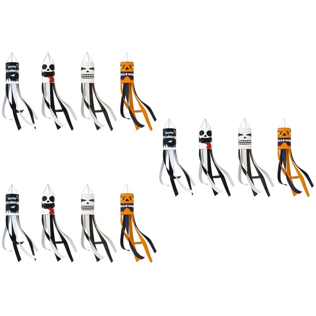 12 Pcs Garden Windsock Flag Halloween Windshield Flag Outdoor Decor Ornament