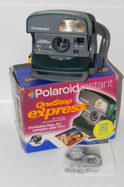 Polaroid 600 One Step Express Hunter Green Instant Film Camera - TESTED