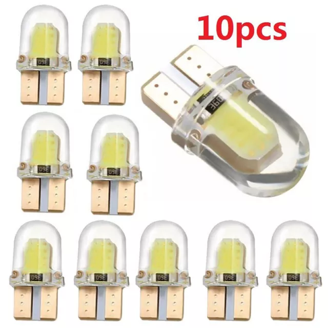 10PCS T10 194 W5W COB Silicone Shell LED Lights Car Width Light Door light-ot