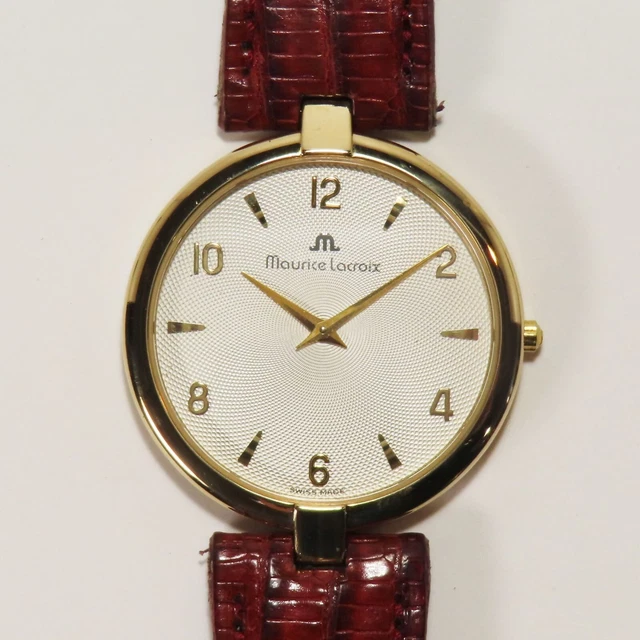 Maurice Lacroix 32383 Men's Watch Vintage Waterproof No Box Gold Leather band