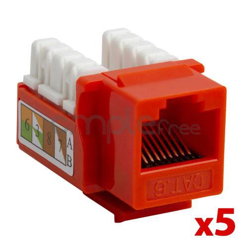 5 PACK CAT6 Keystone Jack Punch Down RJ45 CAT6 Orange 9.29 PicClick