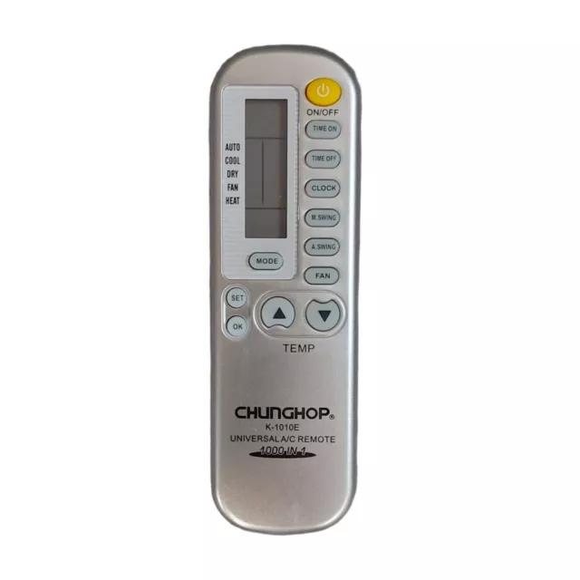 Air Conditioner AC Remote Control Silver - For KT02_D001 KT02_D002 MCQUAY SACON