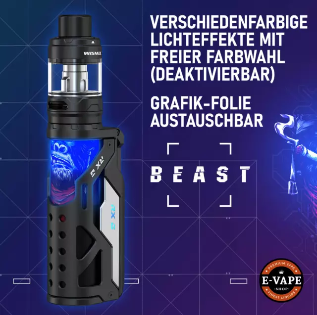 Wismec Reuleaux RX G Kit 100 W Profi E-Zigarette Starter Set mit AST+ VTC Akku 2