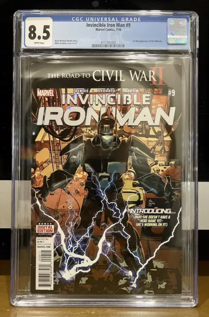 Invincible Iron Man #9 CGC 8.5 1st Full Riri Williams Ironheart (Marvel Comics)