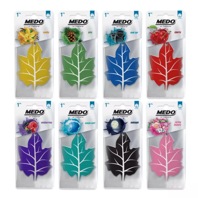 Medo Leaf Car Air Freshener Freshner Fragrance Scent - Assorted Pack of 8