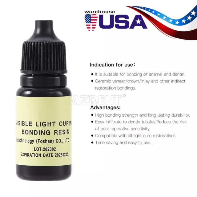Dental Etch Visible Light Curing Dentin Enamel Resin Bonding Adhesive 5ML