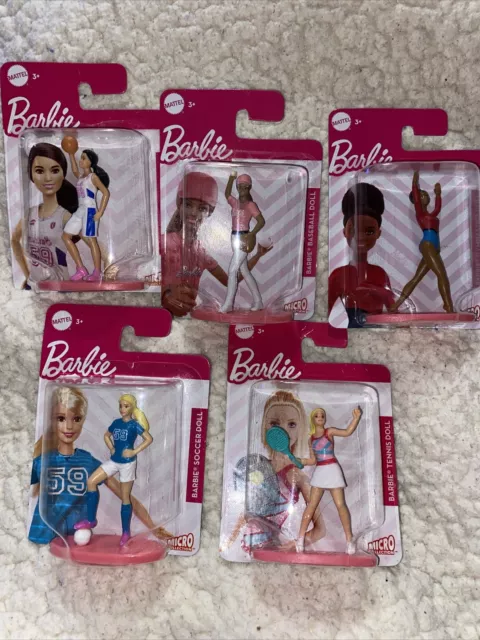 Barbie Figurines Micro Collection HUGE NEW LOT NIB Sealed Mattel Sports Set of 5